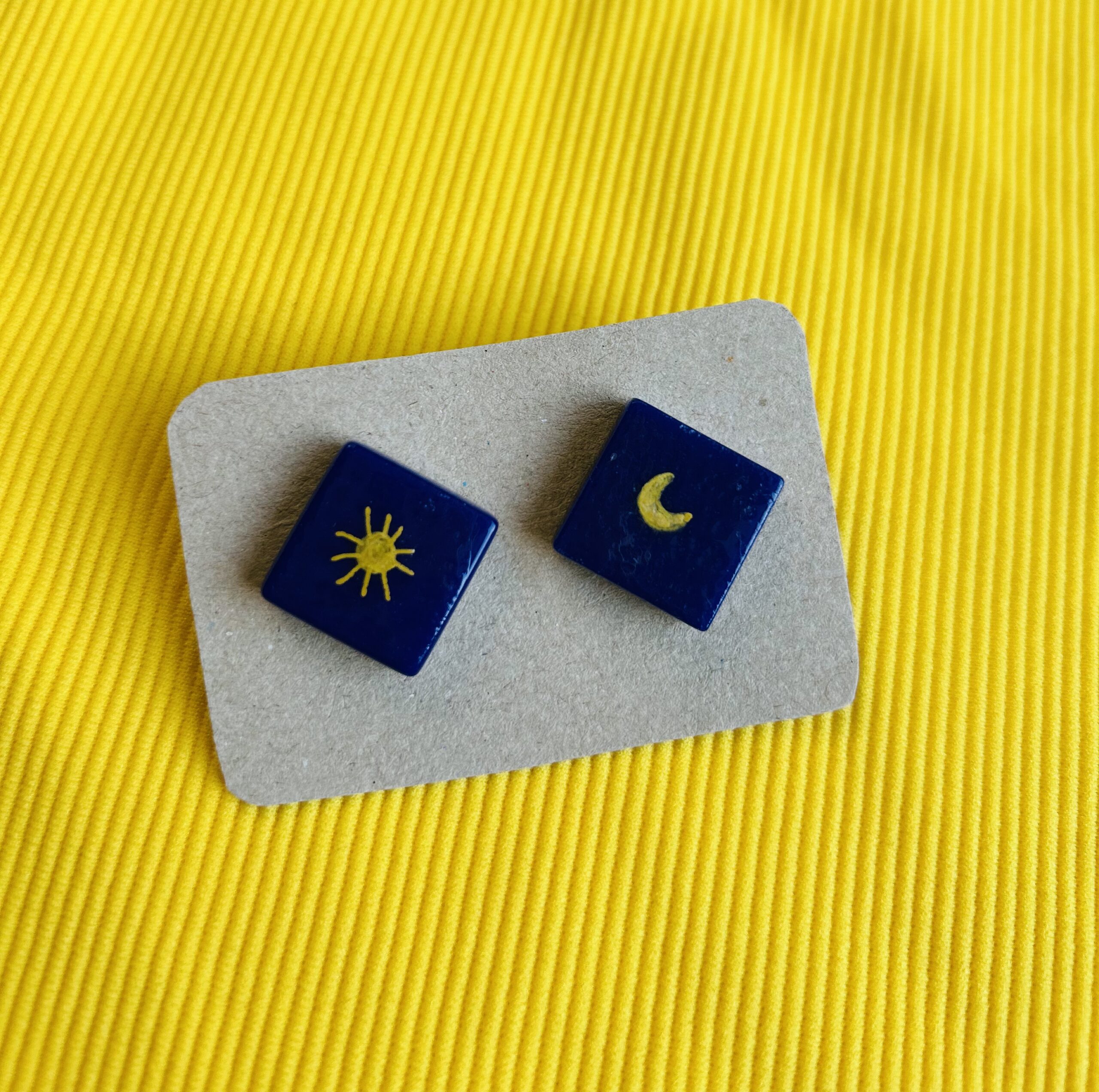 "Soleil et Lune" - Boucles d'oreilles